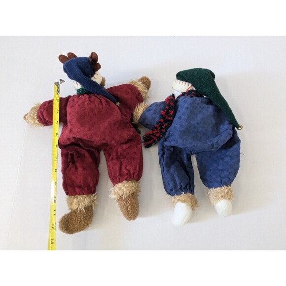 MOOSE And Snowman In Hat and Scarf Shelf Sitter Holiday Decor Winter Christmas - Picture 4 of 6